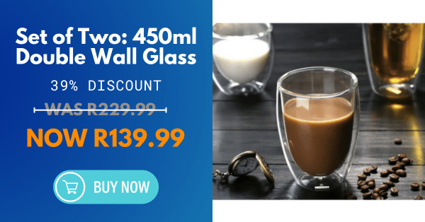 Set of Two: 450ml Double Wall Glass